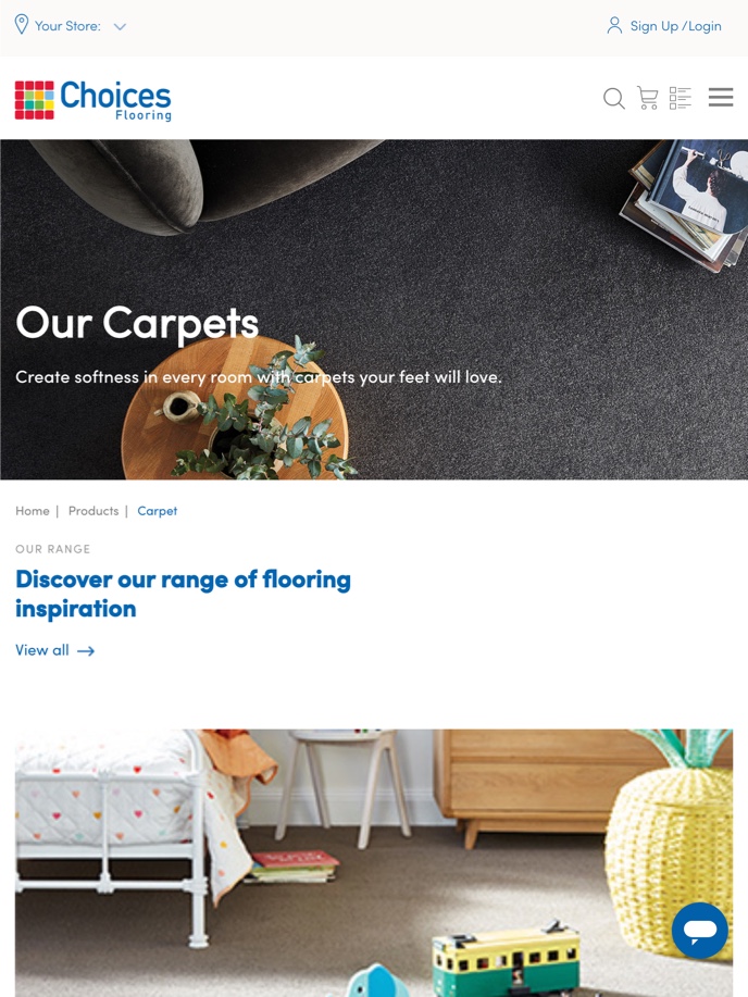 Choices Flooring Tablet Web Design